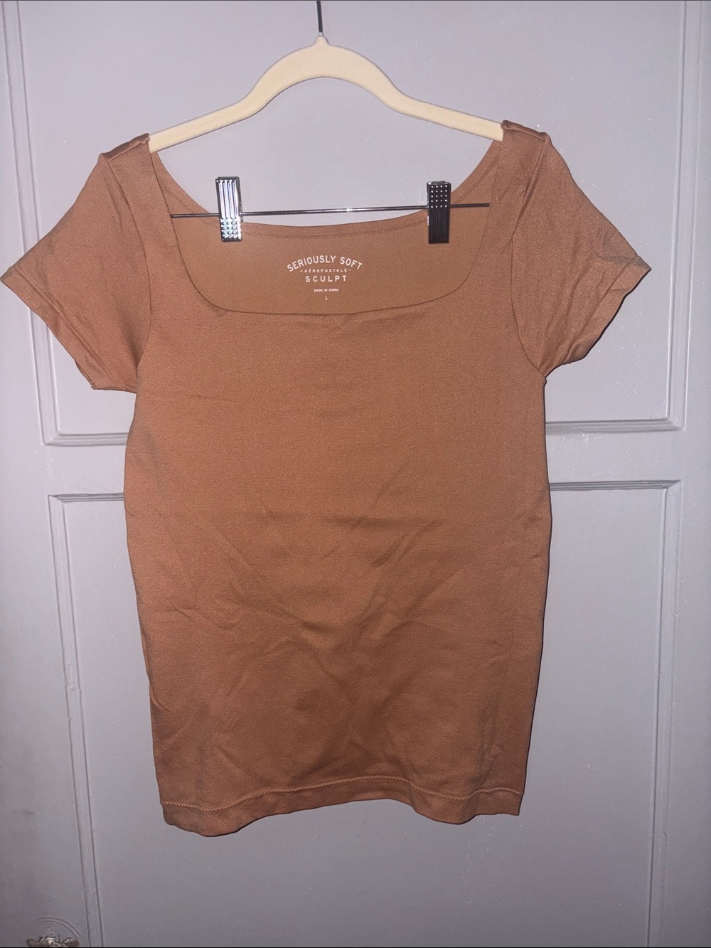 Aeropostale Seriously Soft Short Sleeve Tee - Camel Brown
